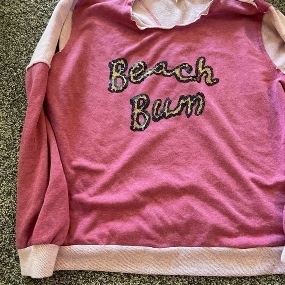 Pol beach bum sequined sweatshirt